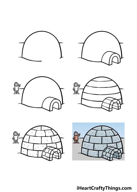 How To Draw An Igloo Step By Step Igloo Drawing Easy .